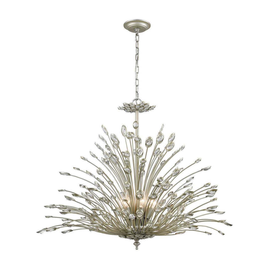 Elk Mullica 33185/8 Chandelier Light - Aged Silver