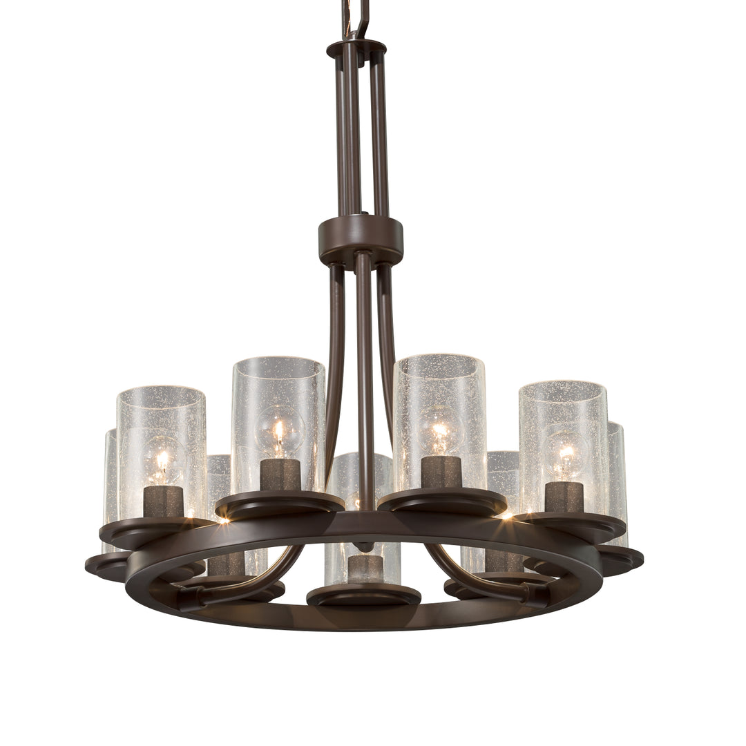Justice Designs Fusion FSN-8766-10-SEED-DBRZ Chandelier Light - Dark Bronze