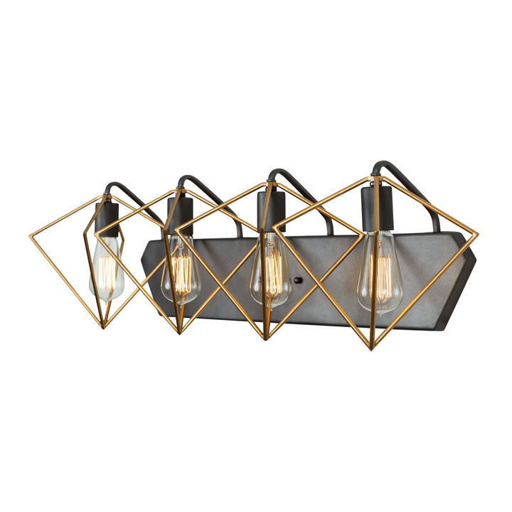 Varaluz Metropolis 261B04AGRB Bath Vanity Light 32 in. wide - Antique Gold/Rustic Bronze