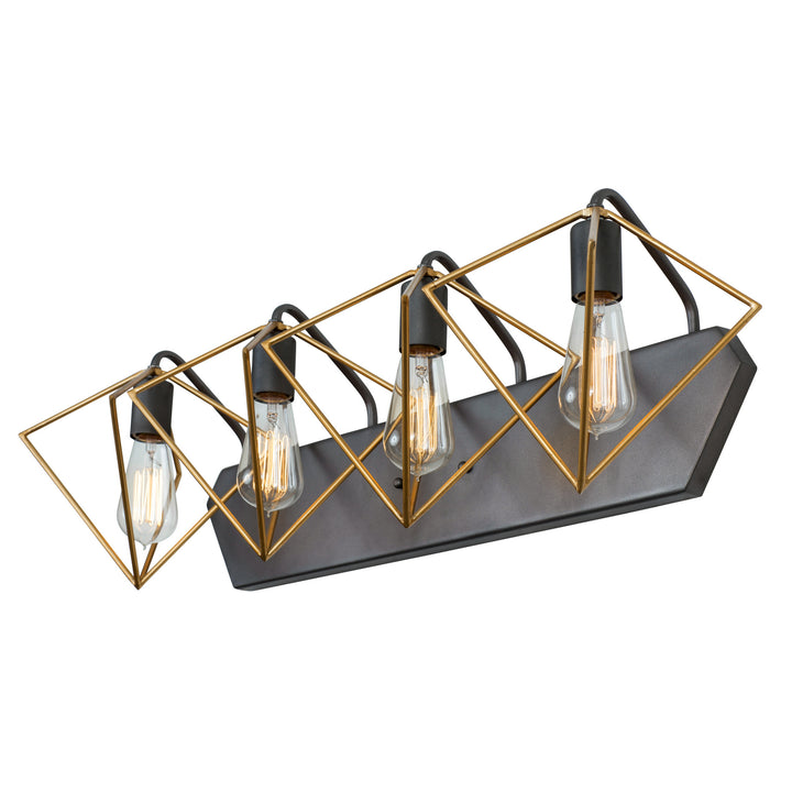 Varaluz Metropolis 261B04AGRB Bath Vanity Light 32 in. wide - Antique Gold/Rustic Bronze