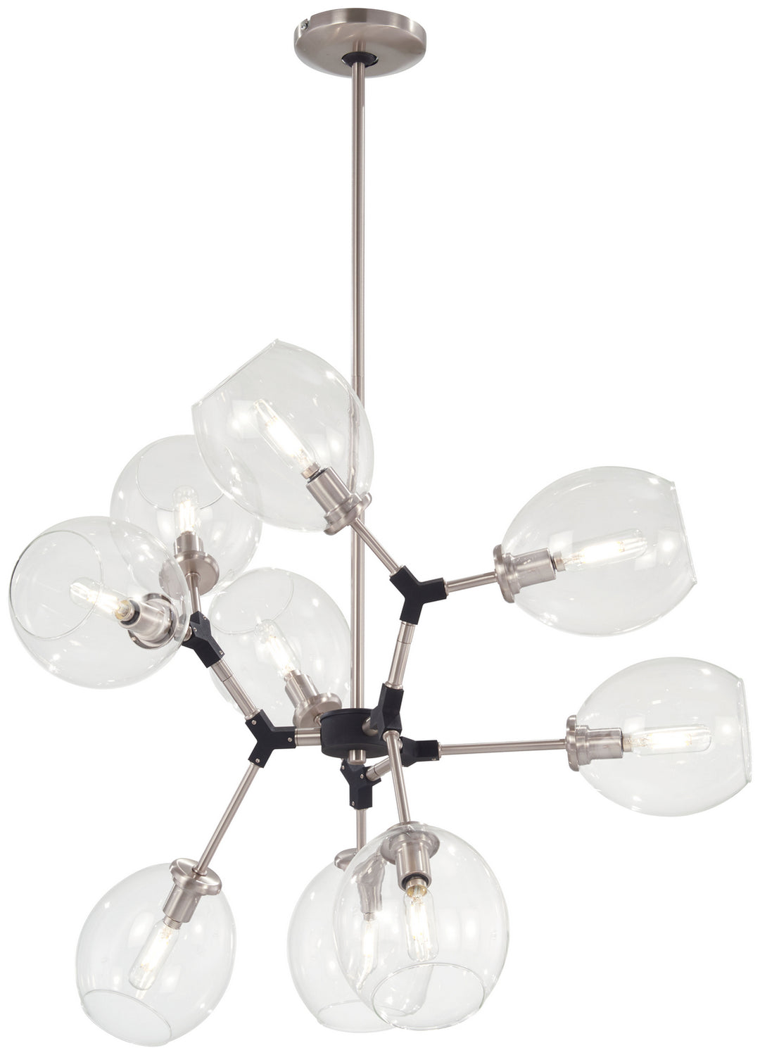 George Kovacs Nexpo P1369-619 Chandelier Light - Brushed Nickel W/Black Accents