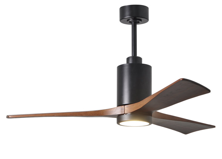 Matthews Fan Company Patricia PA3-BK-WA-52 Ceiling Fan 52 - Matte Black, Walnut Tone/
