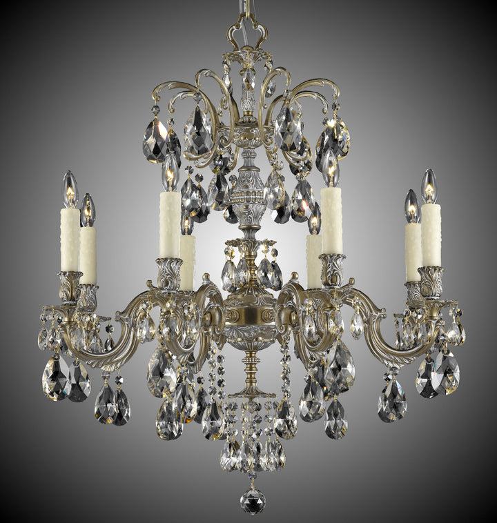 American Brass & Crystal Marlena CH9714-OLN-04G-PI Chandelier Light - Antique White Glossy