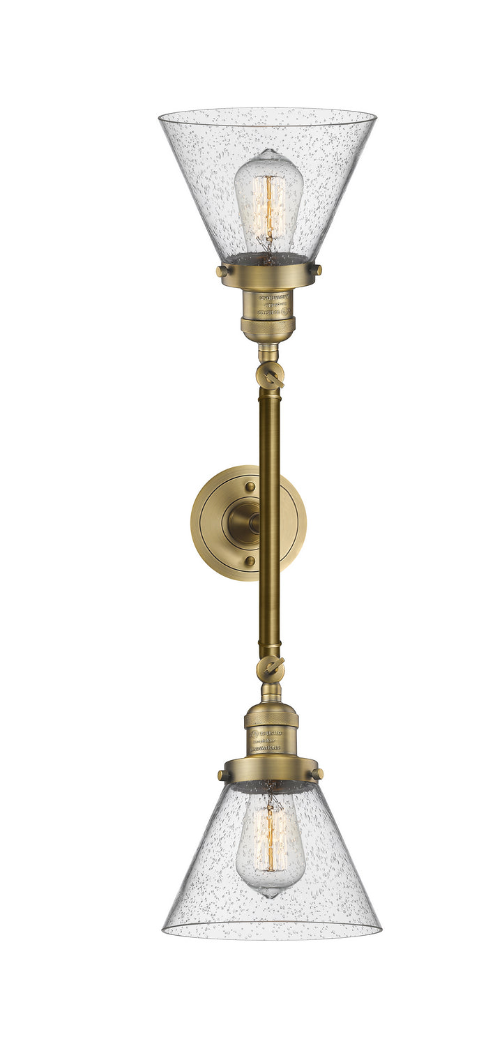 Innovations Franklin Restoration 208L-BB-G44 Bath Vanity Light 8 in. wide - Brushed Brass