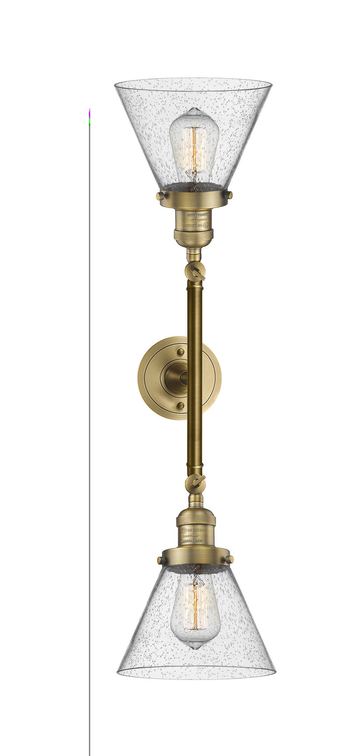 Innovations Franklin Restoration 208L-BB-G44-LED Bath Vanity Light 8 in. wide - Brushed Brass