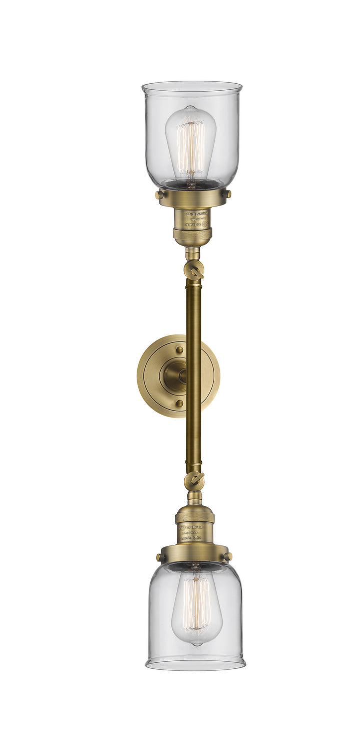 Innovations Franklin Restoration 208L-BB-G52 Bath Vanity Light 5 in. wide - Brushed Brass
