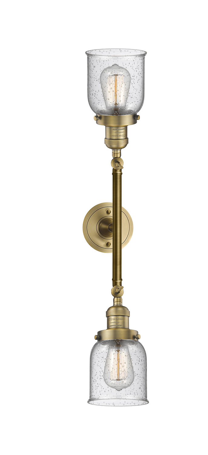Innovations Franklin Restoration 208L-BB-G54 Bath Vanity Light 5 in. wide - Brushed Brass
