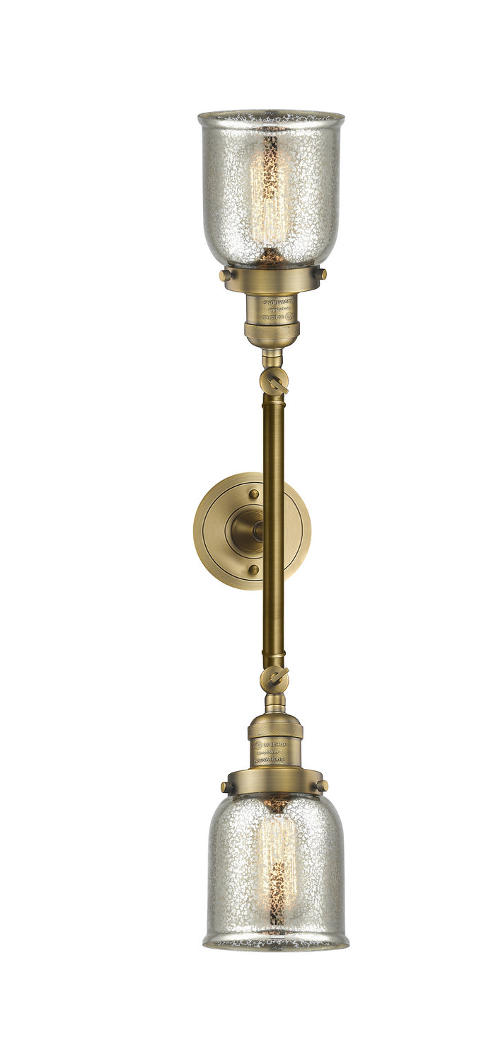 Innovations Franklin Restoration 208L-BB-G58 Bath Vanity Light 5 in. wide - Brushed Brass