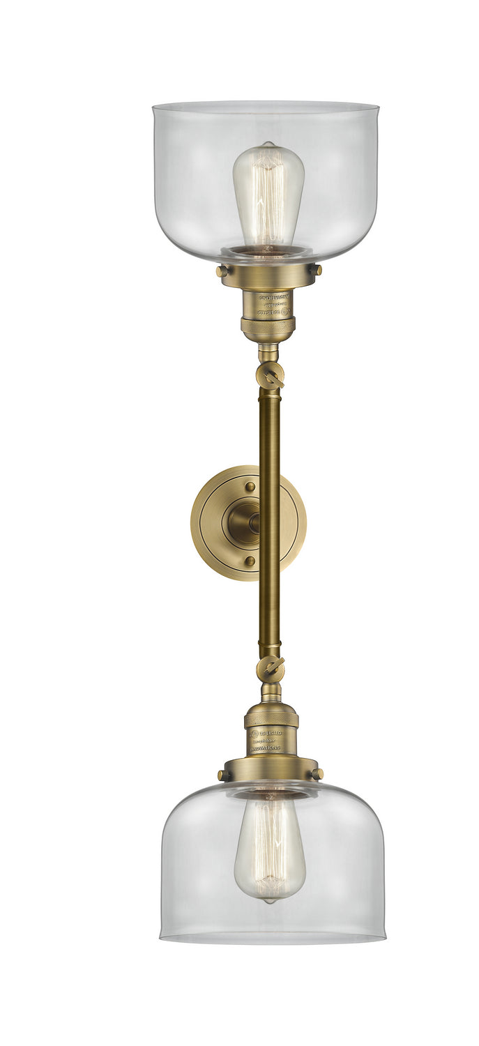 Innovations Franklin Restoration 208L-BB-G72-LED Bath Vanity Light 8 in. wide - Brushed Brass