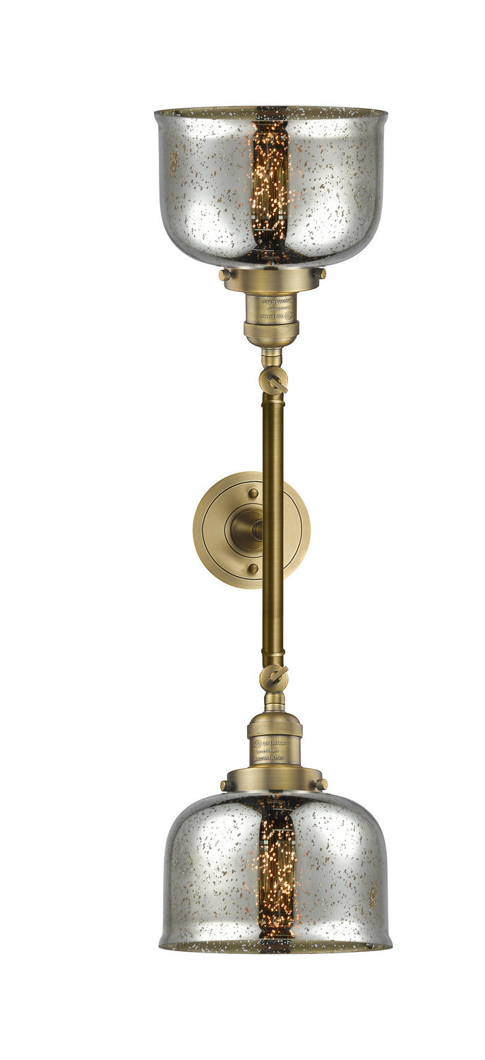 Innovations Franklin Restoration 208L-BB-G78-LED Bath Vanity Light 8 in. wide - Brushed Brass