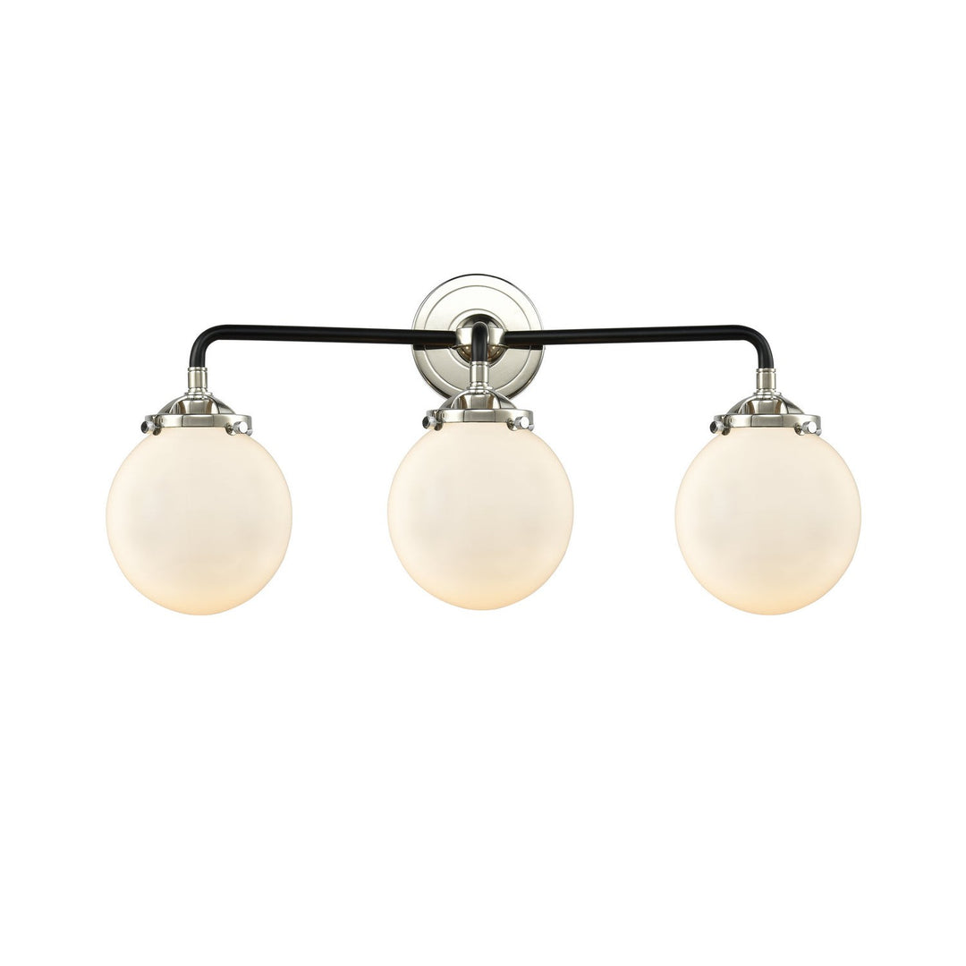 Innovations Nouveau 284-3W-BPN-G201-6 Bath Vanity Light 24 in. wide - Black Polished Nickel