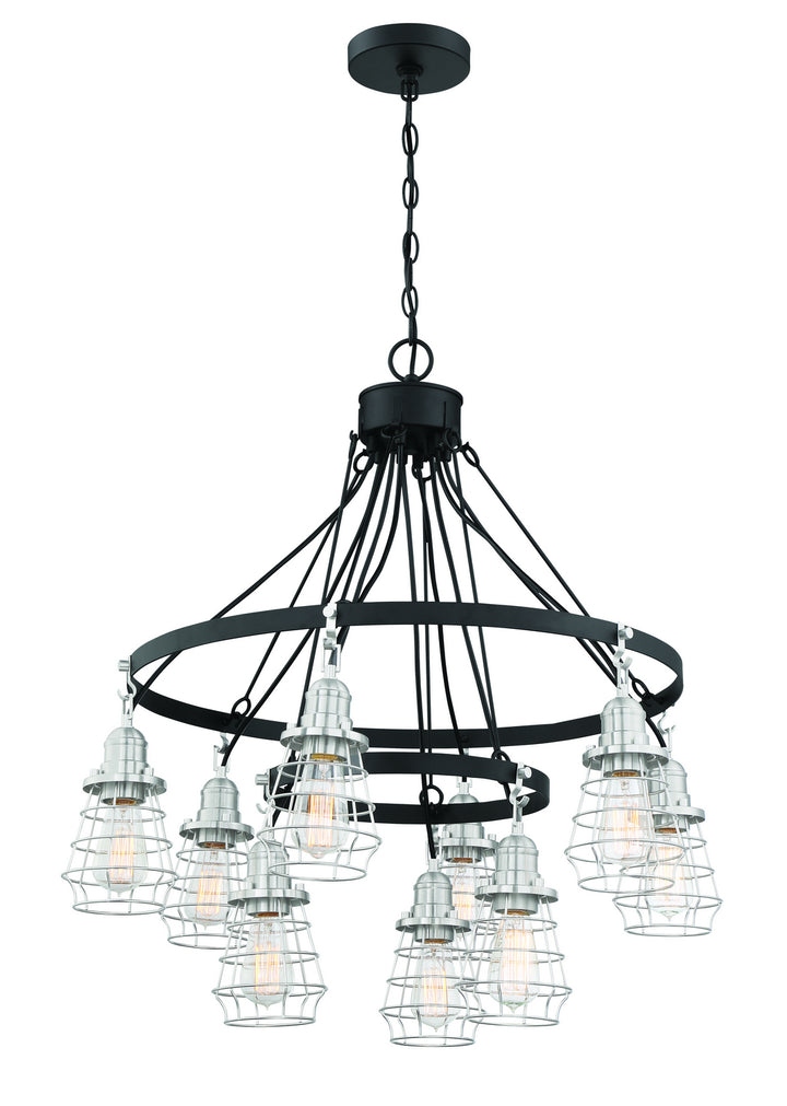 Craftmade Thatcher 50629-FBBNK Chandelier Light - Flat Black/Brushed Polished Nickel