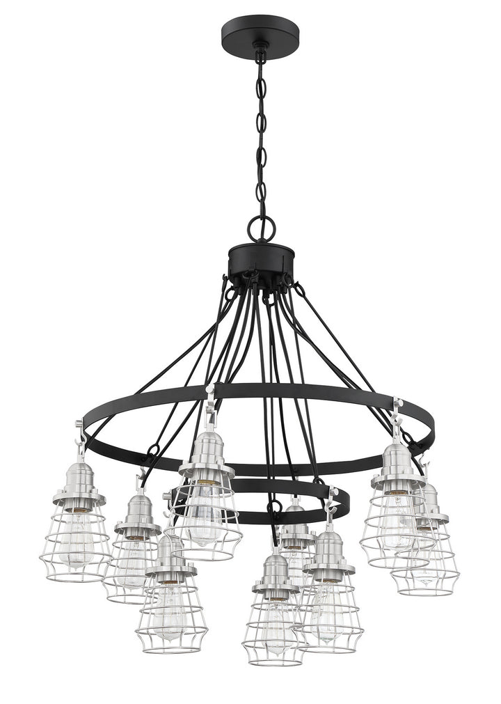 Craftmade Thatcher 50629-FBBNK Chandelier Light - Flat Black/Brushed Polished Nickel