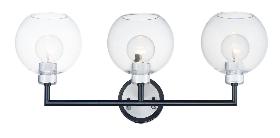 Maxim Vessel 21613CLBKAL Bath Vanity Light 27 in. wide - Black / Brushed Aluminum