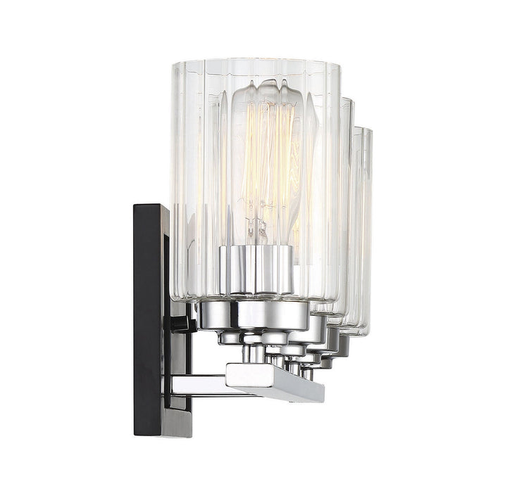 Savoy House Redmond 8-2154-4-67 Bath Vanity Light 28 in. wide - Matte Black with Polished Chrome Accents