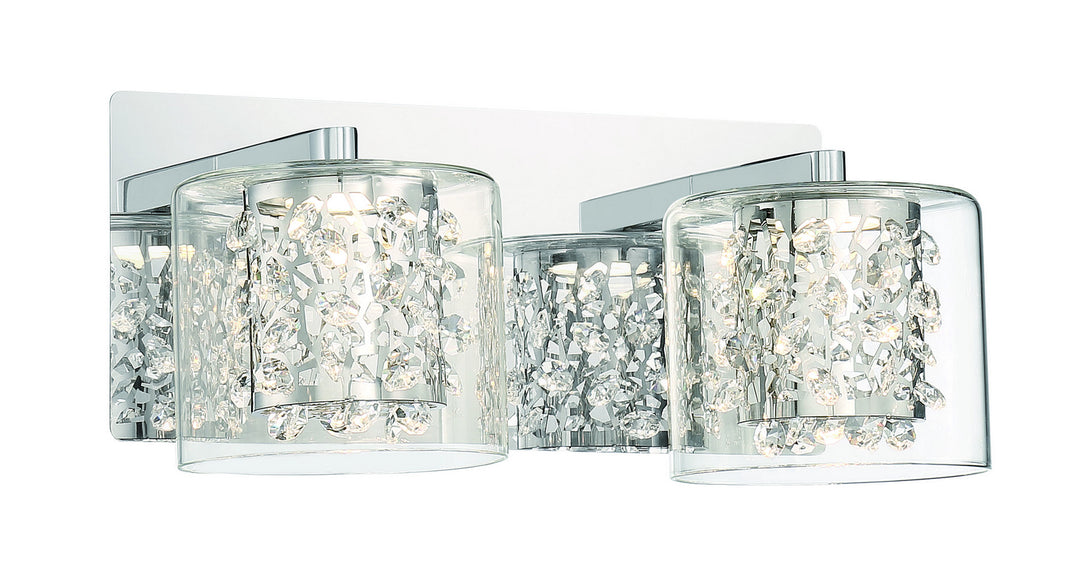 George Kovacs Wild Gems P1472-077-L Bath Vanity Light 13 in. wide - Chrome