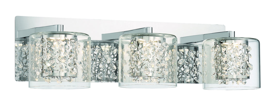 George Kovacs Wild Gems P1473-077-L Bath Vanity Light 21 in. wide - Chrome