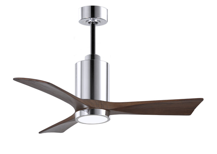 Matthews Fan Company Patricia PA3-CR-WA-42 Ceiling Fan 42 - Polished Chrome, Walnut Tone/