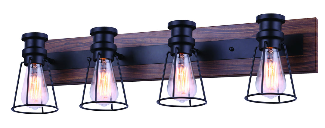 Canarm Blake IVL752A04BKW Bath Vanity Light 32 in. wide - Black/Faux Wood