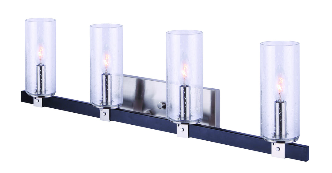 Canarm  IVL762A04BKN Bath Vanity Light 32 in. wide - Black/Brushed Nickel