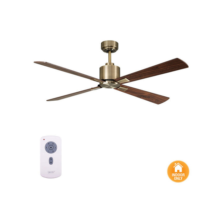 Beacon Climate 210522010 Ceiling Fan - Antique Brass and Walnut, Walnut/