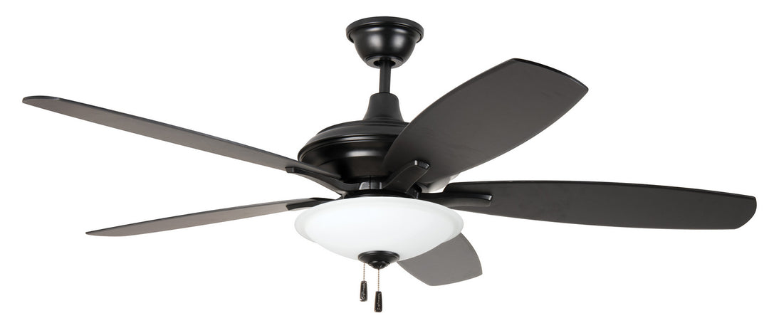 Craftmade Jamison JAM52FB5-LED Ceiling Fan 52 - Matte Black, Flat Black/Greywood/