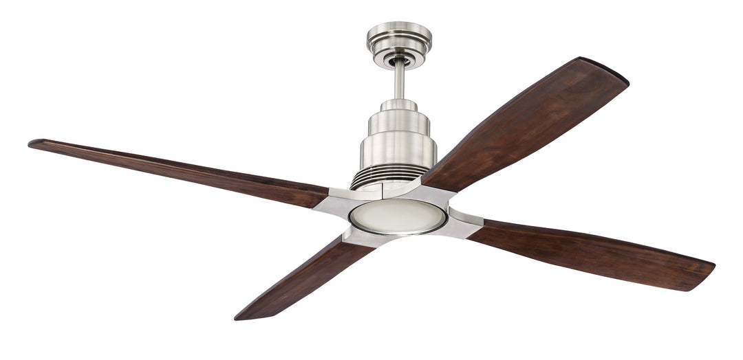 Craftmade Ricasso K11283 Ceiling Fan 60 - Brushed Polished Nickel, Walnut/