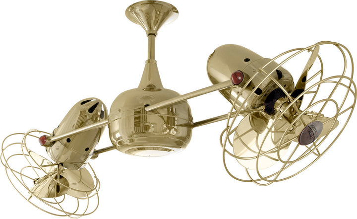 Matthews Fan Company Duplo-Dinamico DD-PB-MTL Ceiling Fan 13 - Polished Brass, Polished Brass/