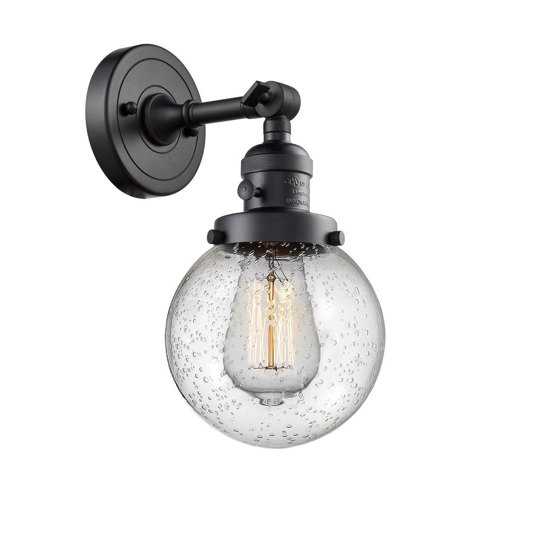 Innovations Franklin Restoration 203SW-BK-G204-6-LED Wall Sconce Light - Matte Black