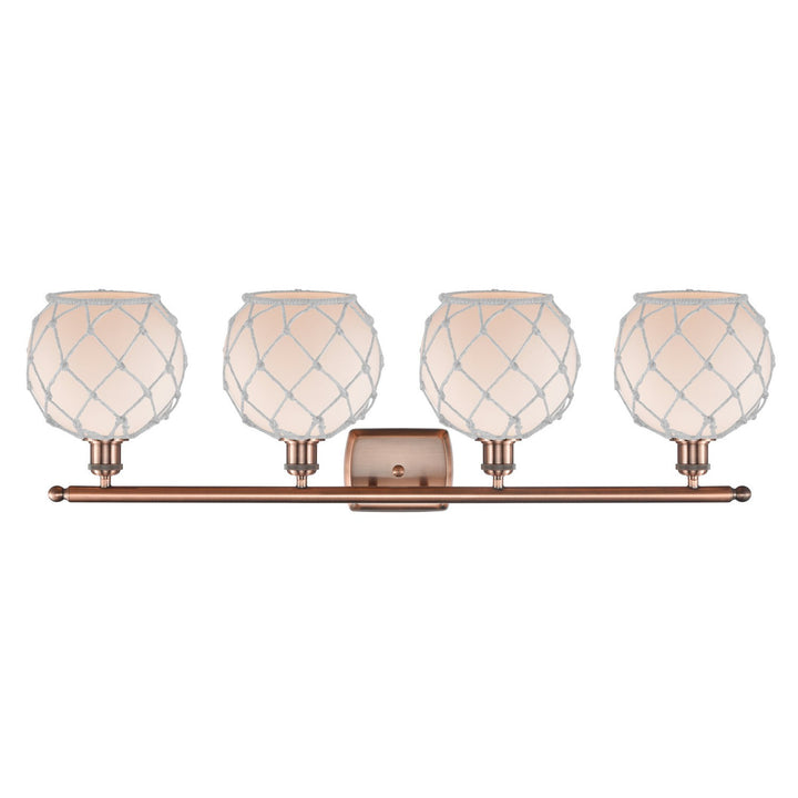 Innovations Ballston 516-4W-AC-G121-8RW-LED Bath Vanity Light 36 in. wide - Antique Copper
