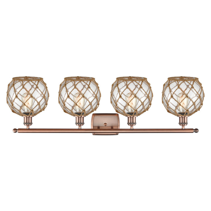 Innovations Ballston 516-4W-AC-G122-8RB-LED Bath Vanity Light 36 in. wide - Antique Copper