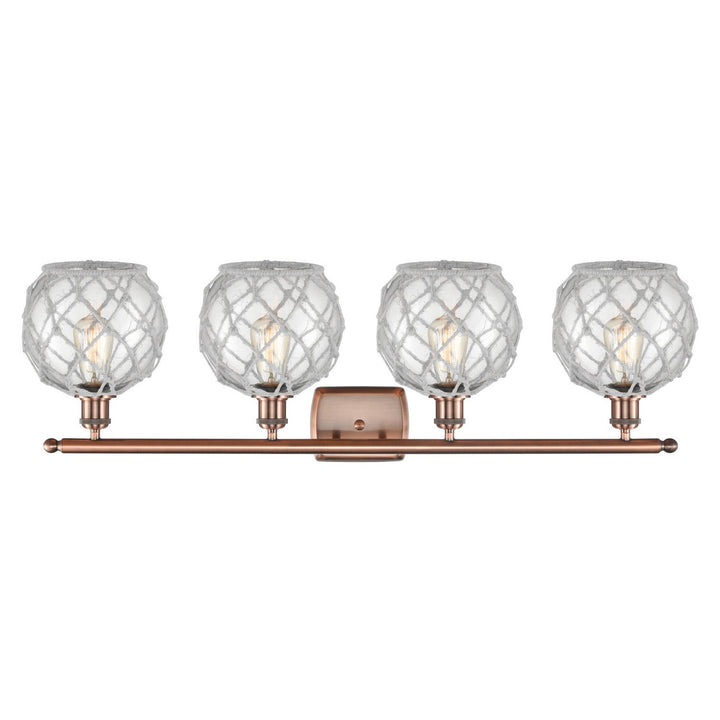 Innovations Ballston 516-4W-AC-G122-8RW-LED Bath Vanity Light 36 in. wide - Antique Copper