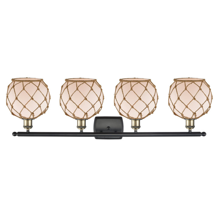 Innovations Ballston 516-4W-BAB-G121-8RB Bath Vanity Light 36 in. wide - Black Antique Brass