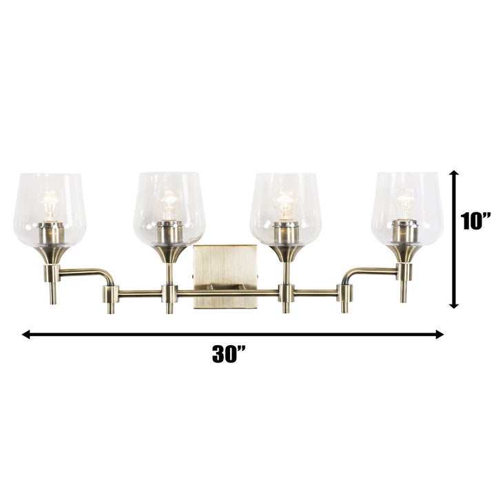 Varaluz Margaux 340B04AB Bath Vanity Light 30 in. wide - Antique Brass