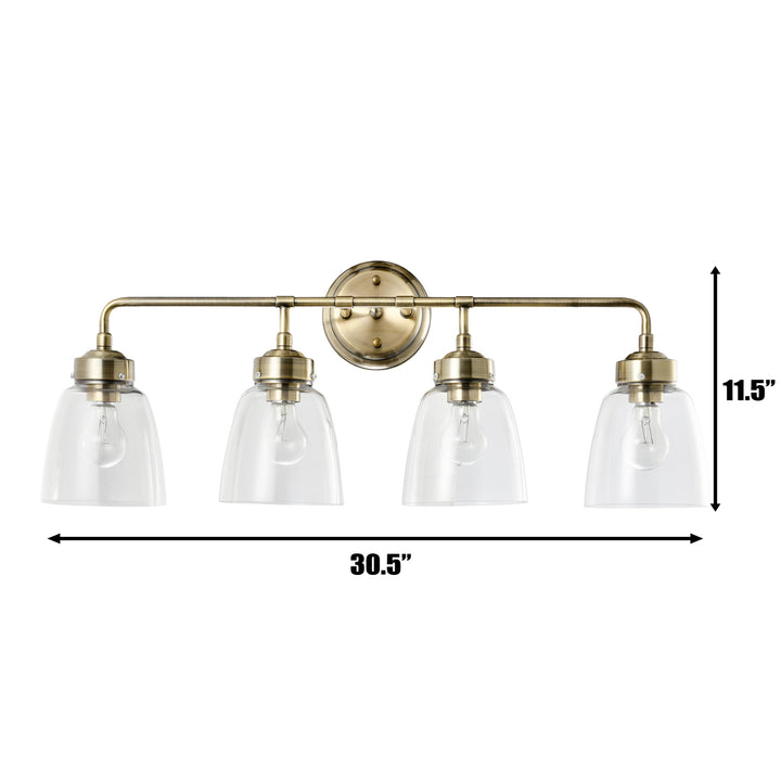 Varaluz Helena 341B04AB Bath Vanity Light 31 in. wide - Antique Brass