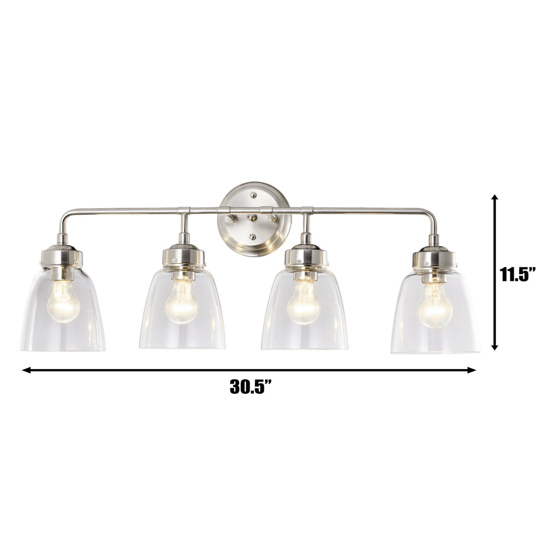 Varaluz Helena 341B04SN Bath Vanity Light 31 in. wide - Satin Nickel