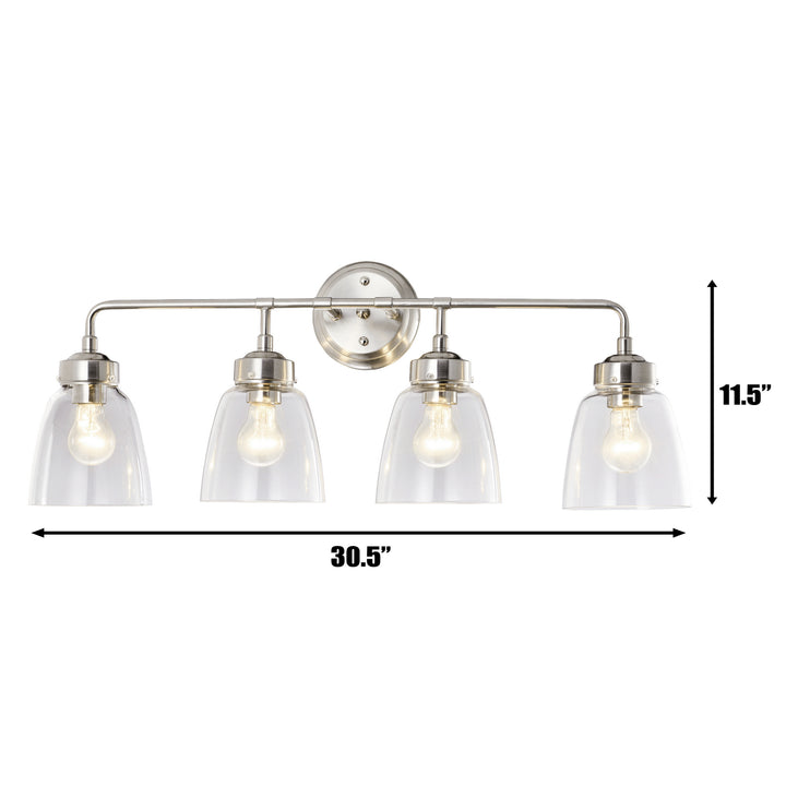 Varaluz Helena 341B04SN Bath Vanity Light 31 in. wide - Satin Nickel