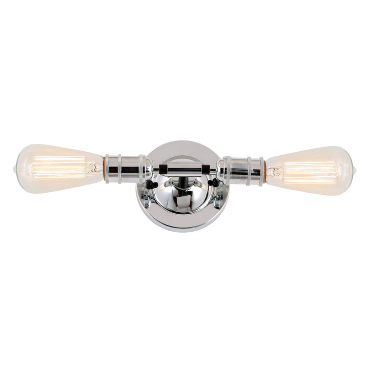 JVI Designs Bedford 1246-06 Bath Vanity Light 8 in. wide - Polished Chrome and Black