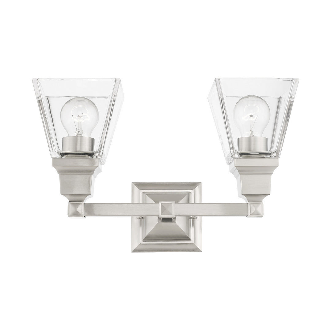 Livex Mission 17172-91 Bath Vanity Light 15 in. wide - Brushed Nickel