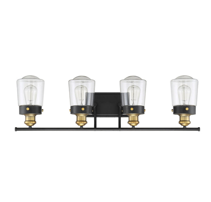 Savoy House Macauley 8-2069-4-51 Bath Vanity Light 32 in. wide - Vintage Black with Warm Brass