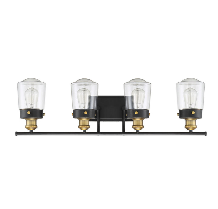 Savoy House Macauley 8-2069-4-51 Bath Vanity Light 32 in. wide - Vintage Black with Warm Brass