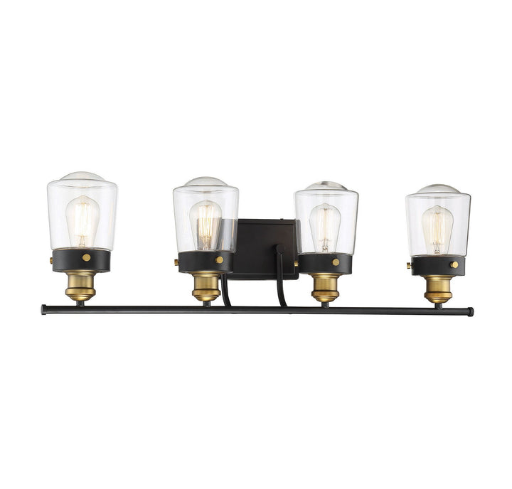 Savoy House Macauley 8-2069-4-51 Bath Vanity Light 32 in. wide - Vintage Black with Warm Brass