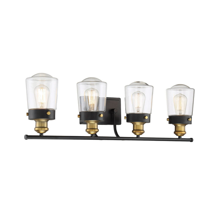 Savoy House Macauley 8-2069-4-51 Bath Vanity Light 32 in. wide - Vintage Black with Warm Brass