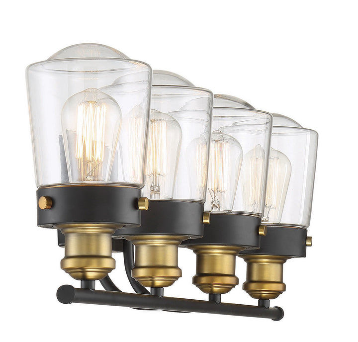 Savoy House Macauley 8-2069-4-51 Bath Vanity Light 32 in. wide - Vintage Black with Warm Brass