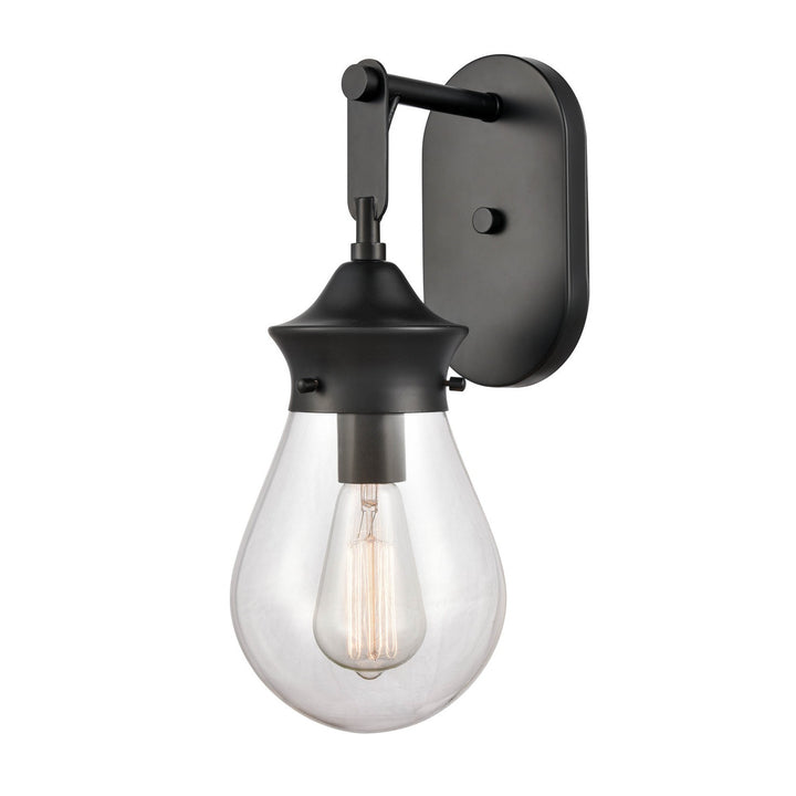 Innovations 414-1W-BK-6CL-LED Bath Vanity Light 7 in. wide - Matte Black