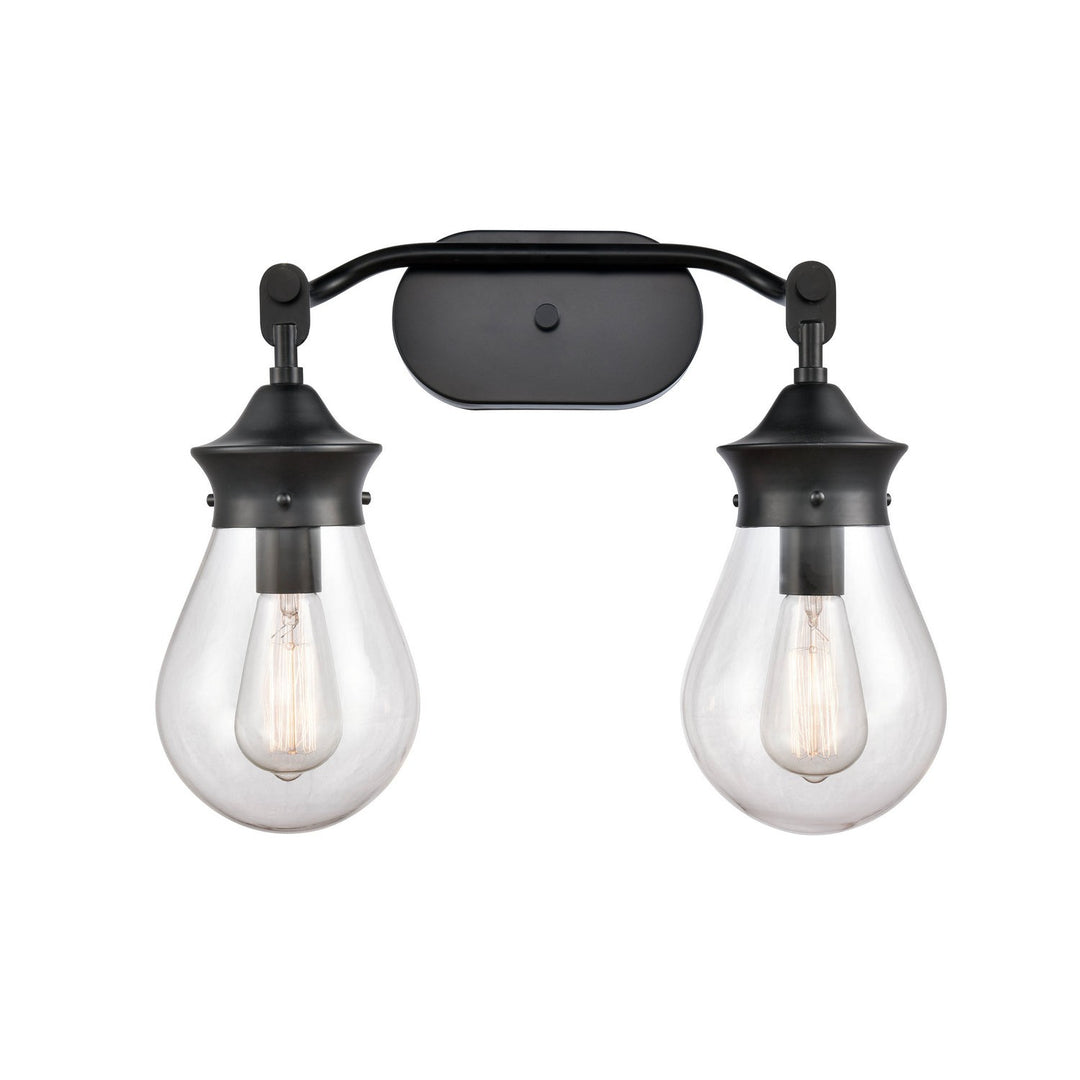 Innovations 414-2W-BK-6CL-LED Bath Vanity Light 19 in. wide - Matte Black