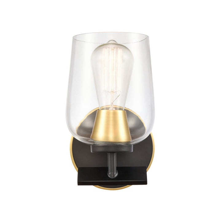 Innovations 420-1W-BSG-CL-LED Bath Vanity Light 5 in. wide - Black Satin Gold
