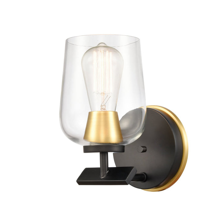 Innovations 420-1W-BSG-CL-LED Bath Vanity Light 5 in. wide - Black Satin Gold