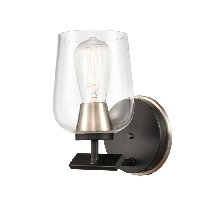 Innovations 420-1W-BSN-CL-LED Bath Vanity Light 5 in. wide - Black Satin Nickel