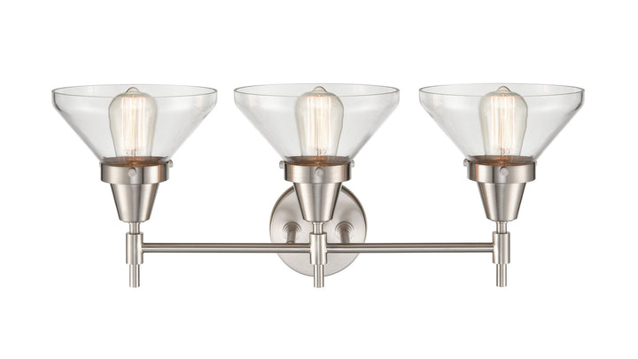 Innovations Caden 447-3W-SN-CL-LED Bath Vanity Light 26 in. wide - Satin Nickel